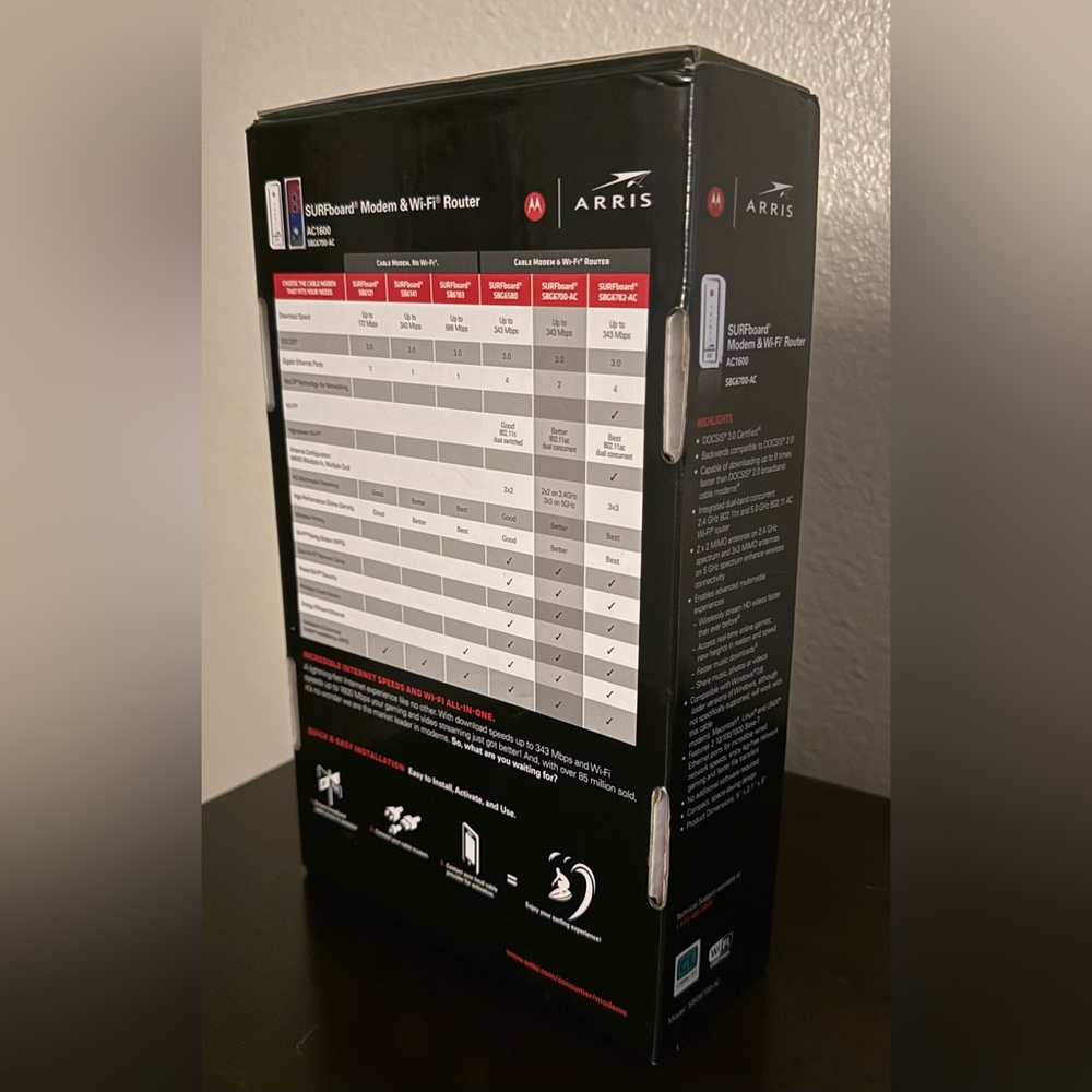 ARRIS SURFboard SBG6700-AC AC1600 Cable Modem & WiFi Router DOCSIS 3.0 Motorola - Picture 3 of 9